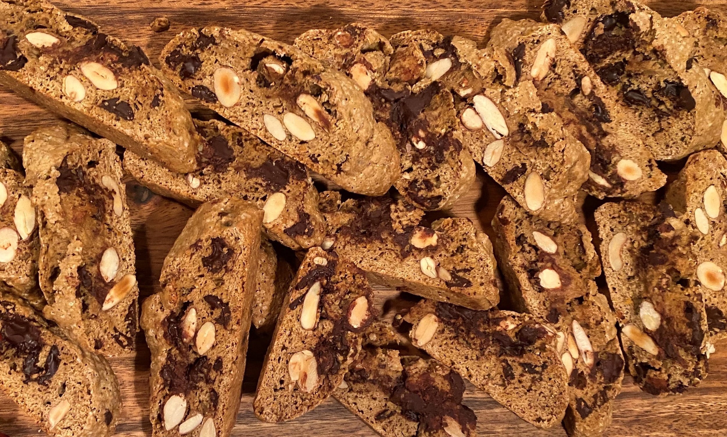 Biscotti with Ginger, Orange, Dark Chocolate and 02 IPA Spent Grain Flour | upcycled grains